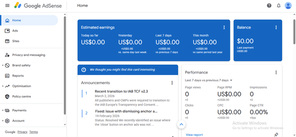 AdSense Active Dashboards